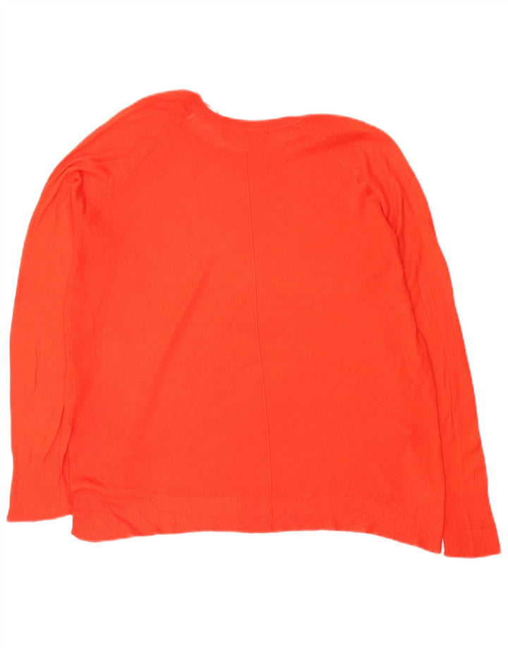 Damski sweter oversize Zara z dekoltem w łódkę UK 14 Średni pomarańczowy wiskoza