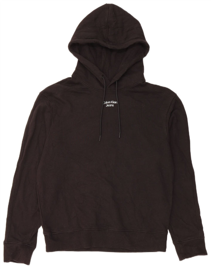Męski sweter z kapturem Calvin Klein Jeans, średni czarny, bawełniany