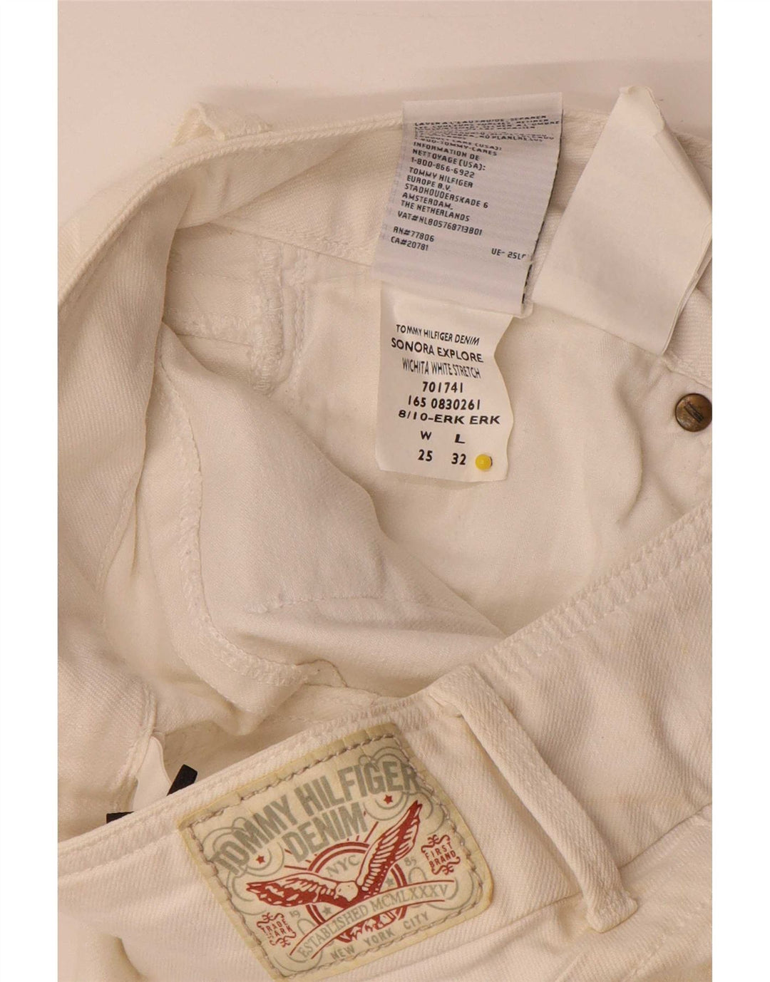 Damskie jeansy Slim Tommy Hilfiger W25 L32 Biała bawełna