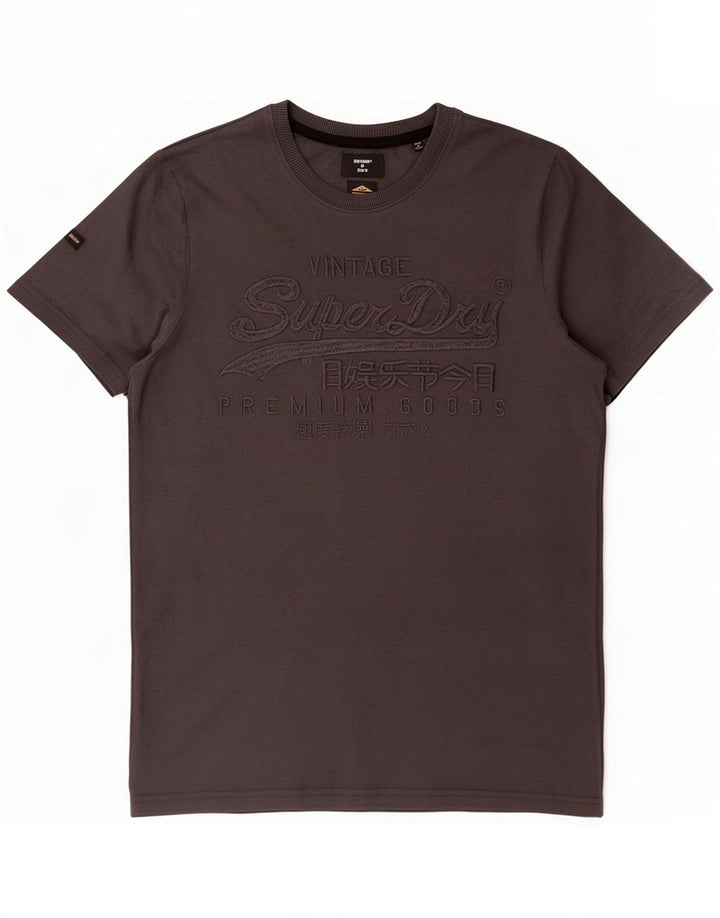 Męska koszulka z grafiką Superdry Top Medium Grey Cotton