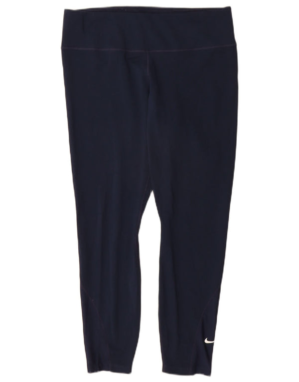 Damskie legginsy Nike Dri Fit Crop UK 14, duże, granatowe