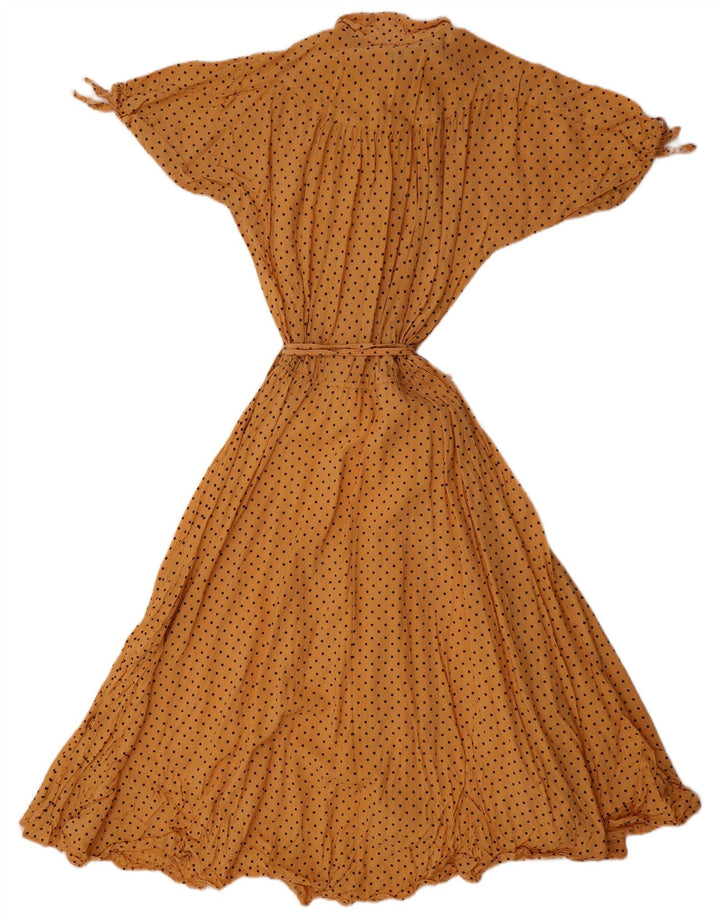 Sukienka damska Maxi Vintage UK 12 Średnia żółta w kropki