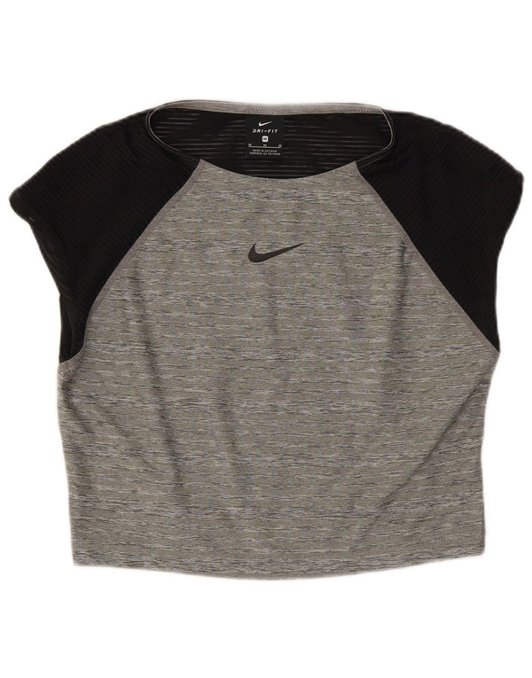 Damska koszulka Nike Dri Fit Crop Top UK 12 w kolorze średnioszarym