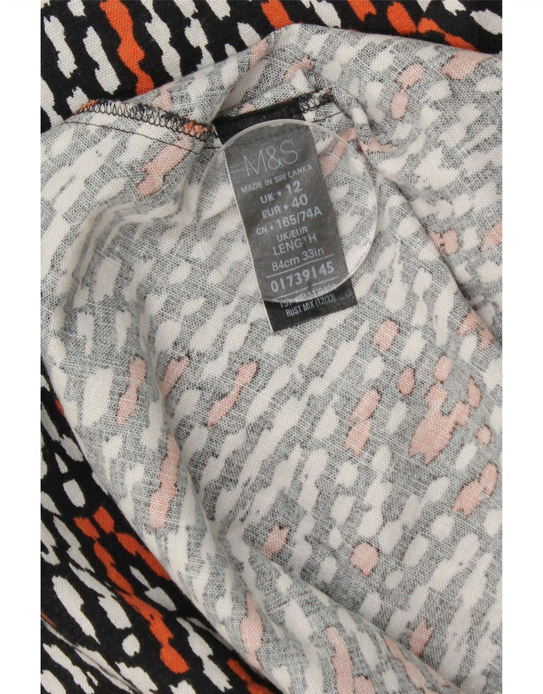 MARKS & SPENCER Damska spódnica w kształcie litery A UK 12 Medium W30 Wielobarwna jodełka