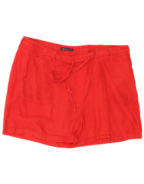 Marks & Spencer Damskie spodenki codzienne UK 16 Large W38 Czerwone lniane