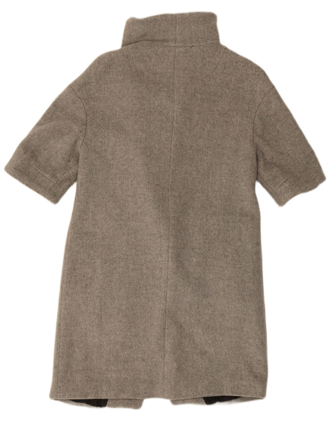 ZARA Womens Oversized Short Sleeve Overcoat UK 6 XS Grey Polyester