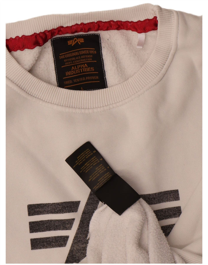 Męska bluza z grafiką Alpha Industries, duża, biała, bawełniana