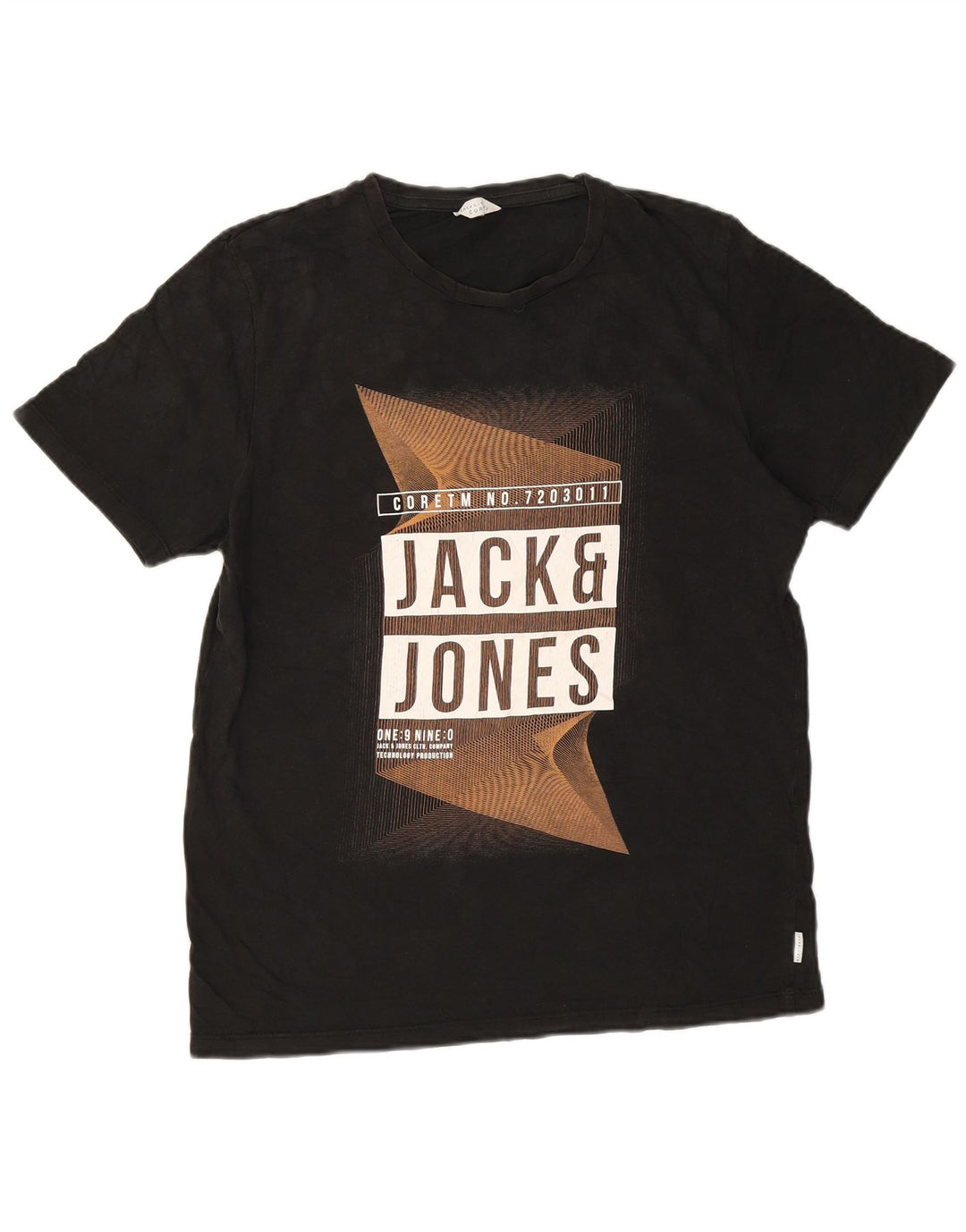 Męski T-shirt z grafiką Jack & Jones, duży, czarny, bawełniany