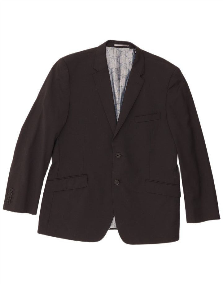 Męska marynarka zapinana na 2 guziki Ted Baker UK 42 XL, czarna wełna