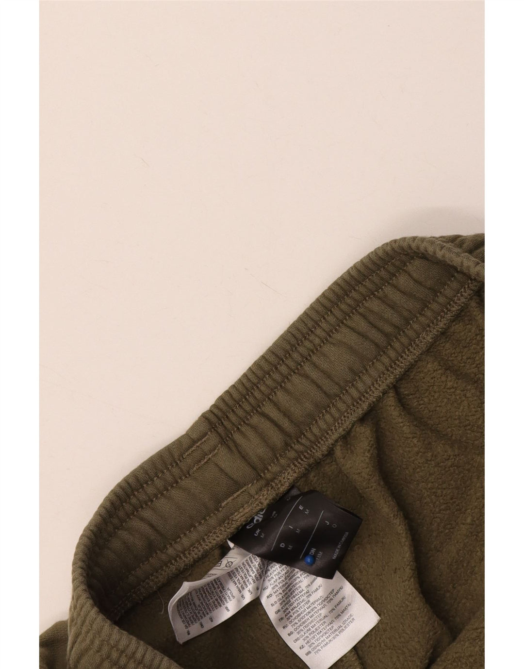 Męskie spodnie dresowe Adidas z grafiką, średnia, bawełniana khaki