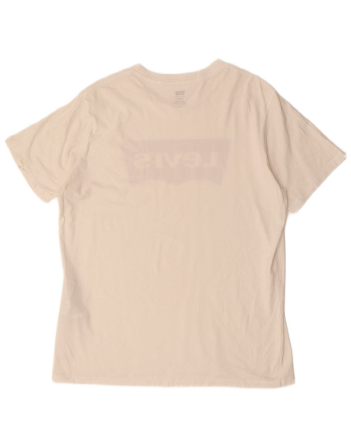 Męski T-shirt z grafiką Levi's o standardowym kroju, duży, biały, bawełniany