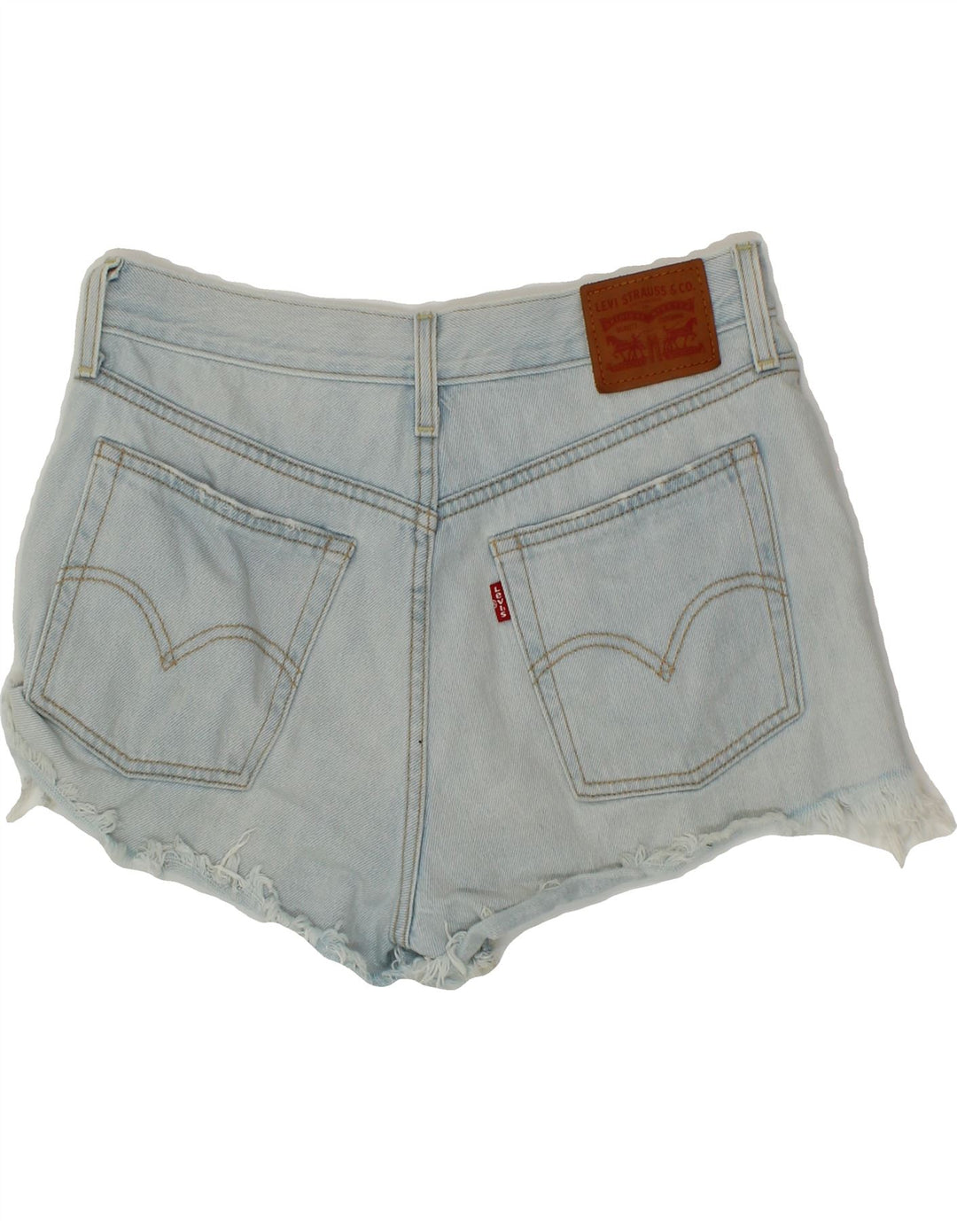 LEVI'S Womens Distressed Denim Shorts W28 Medium Blue Cotton Vintage Levi's and Second-Hand Levi's from Messina Hembry 