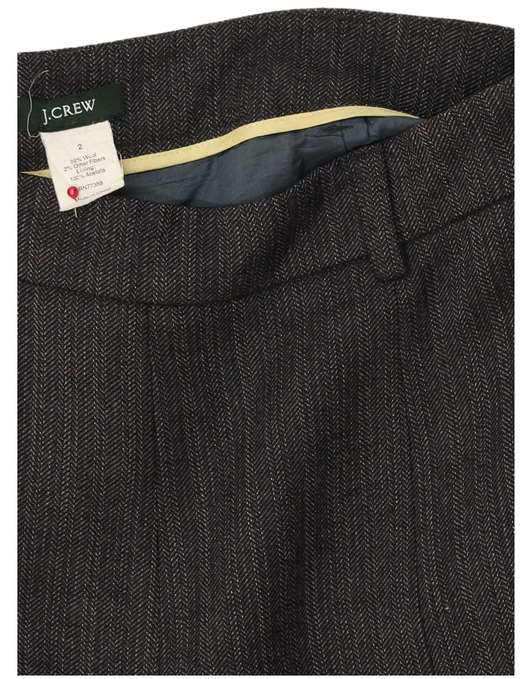 J. Crew Damska spódnica w kształcie litery A US 2 XS W28 Szara wełna w jodełkę