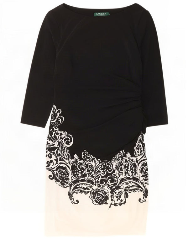 Damska sukienka płaszczowa z rękawem 3/4 Ralph Lauren UK 12, średnia czarna Paisley