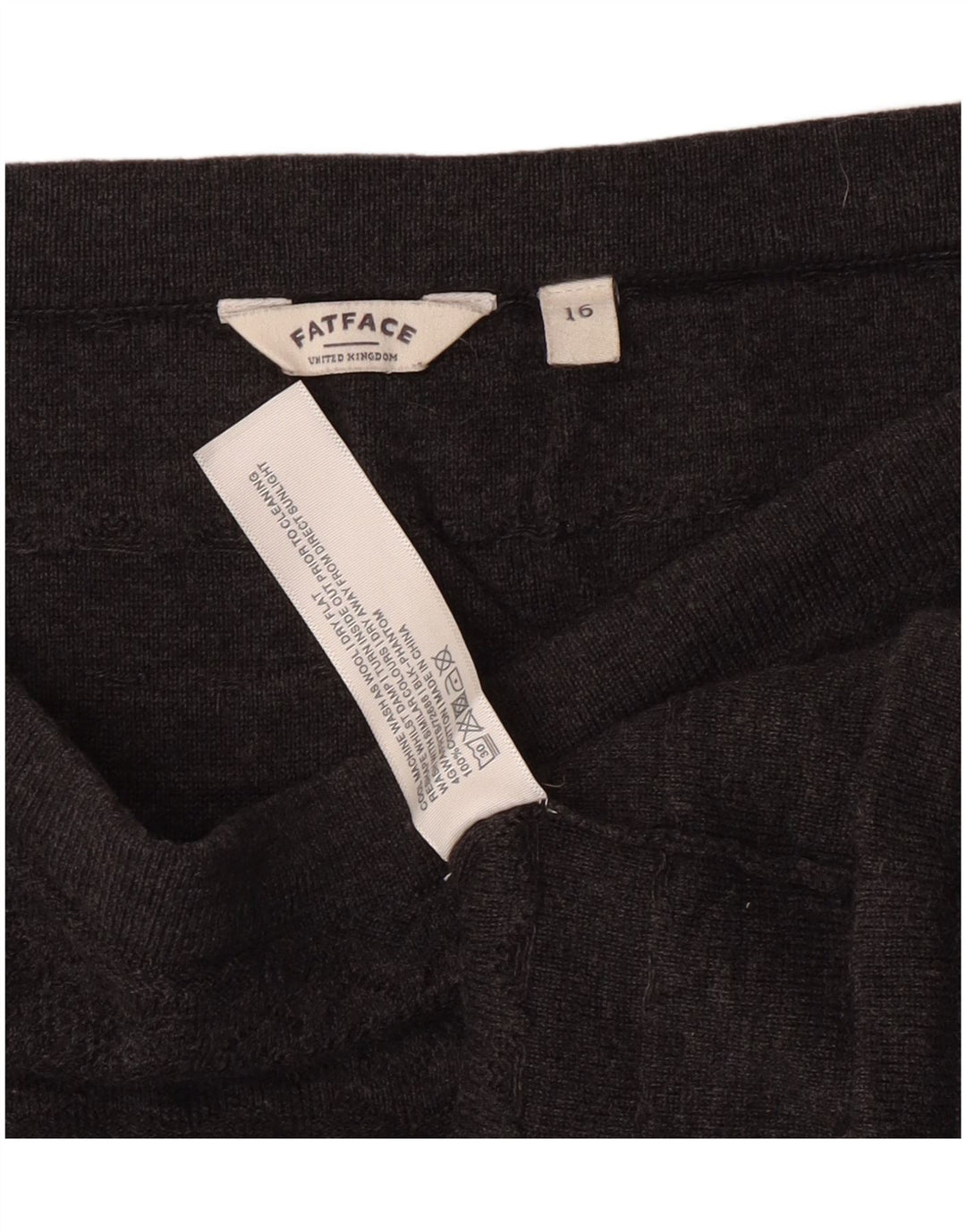 Damska spódnica mini z wysokim stanem Fat Face UK 16 duża W30 Szara bawełniana klasyczna