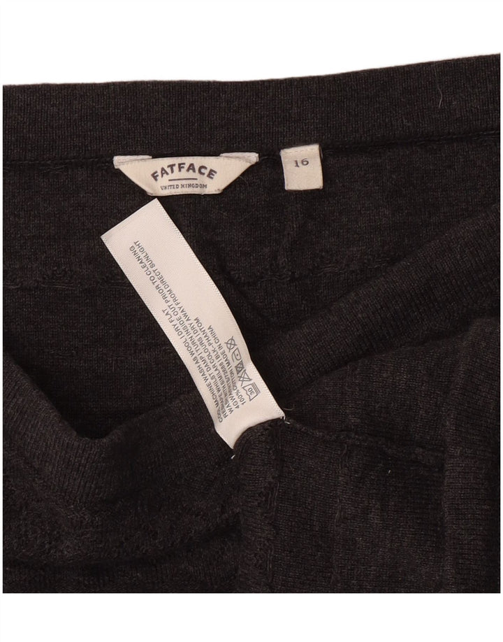 Damska spódnica mini z wysokim stanem Fat Face UK 16 duża W30 Szara bawełniana klasyczna