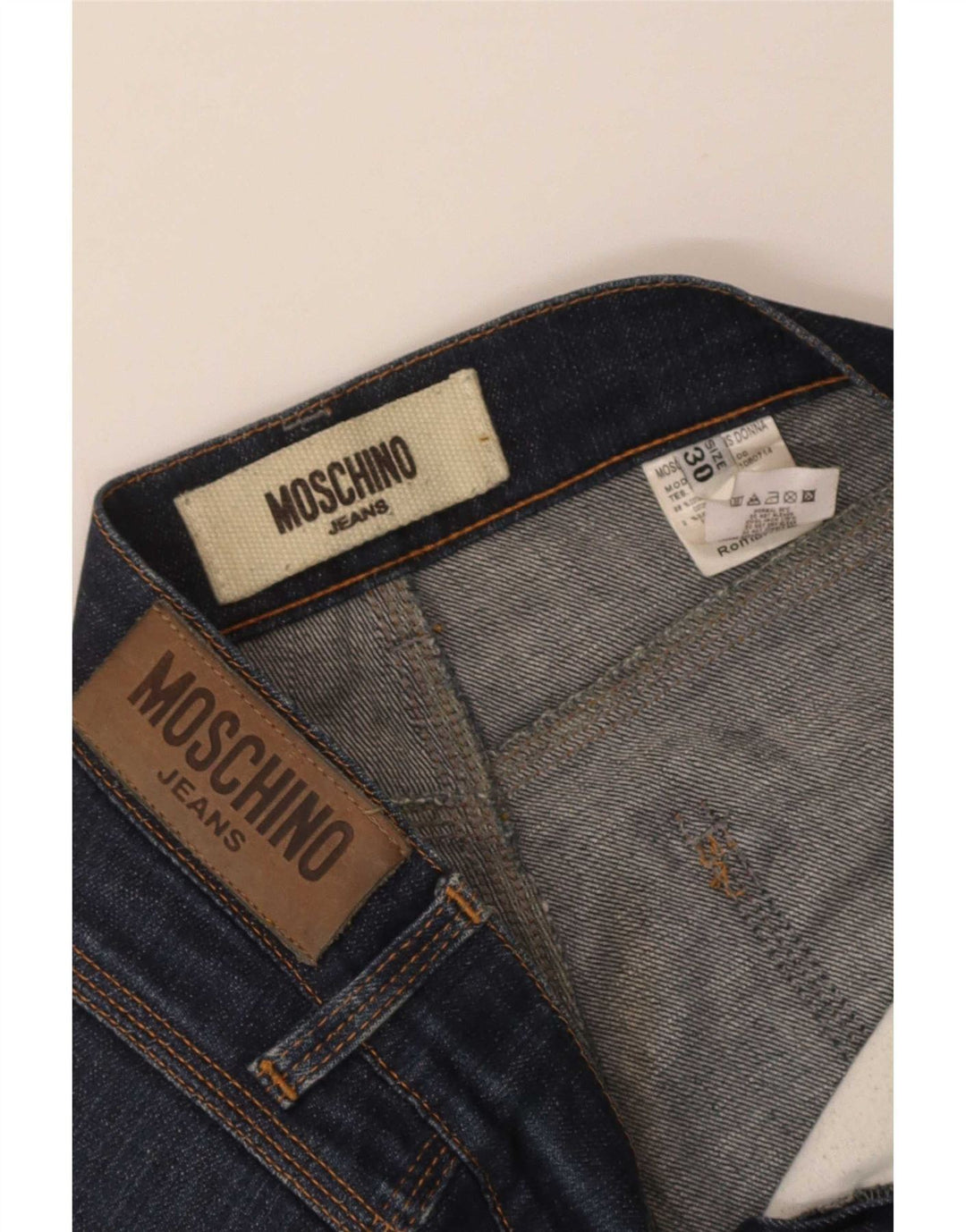 Damskie proste dżinsy Moschino W30 L30 Niebieskie bawełniane