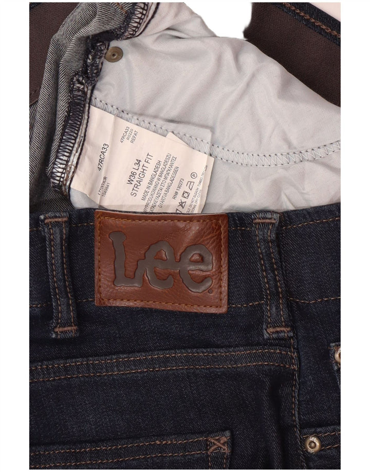 Męskie jeansy Lee Extreme Motion zwężane, proste W36 L34, granatowe, bawełniane