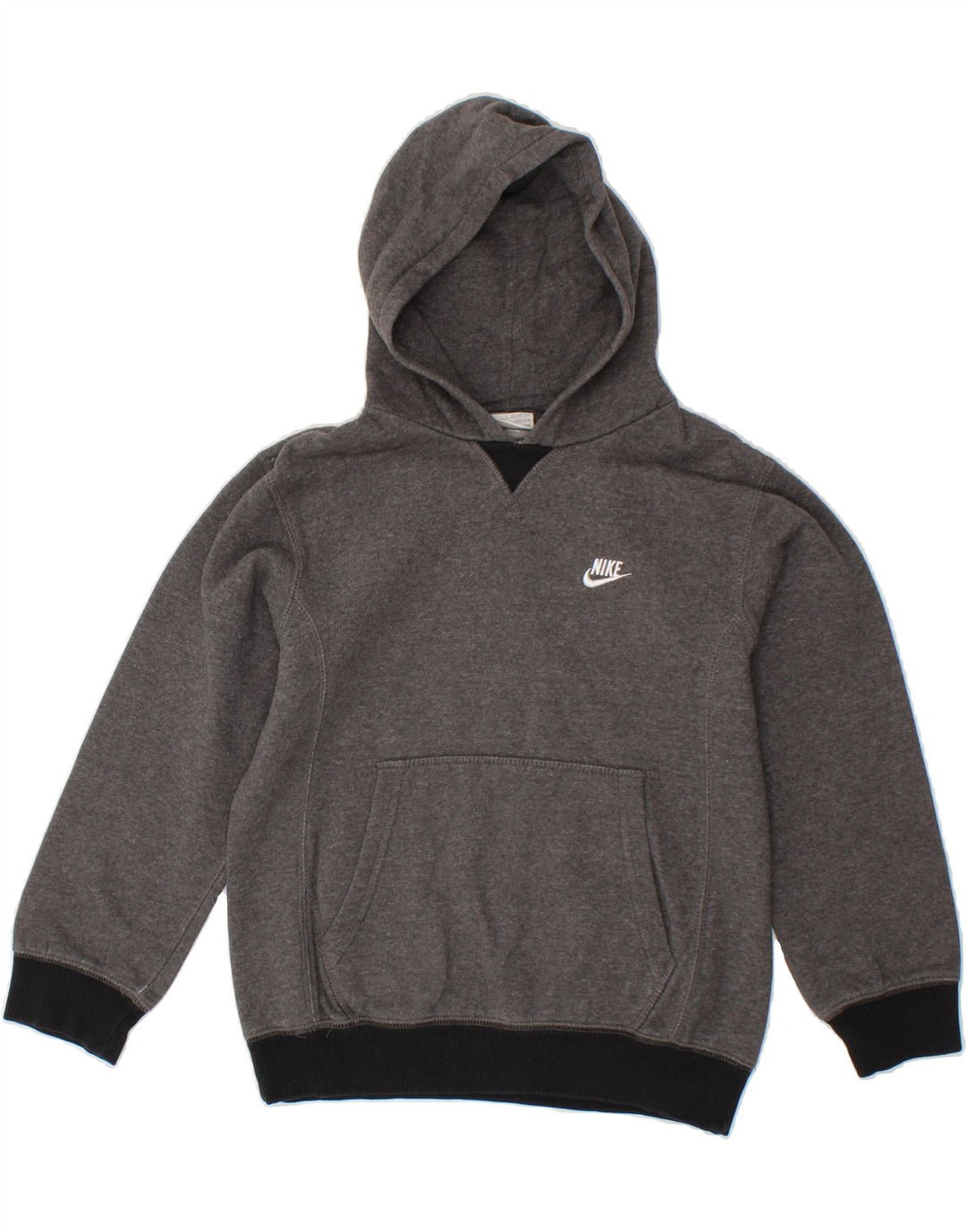 NIKE Boys Hoodie Jumper 8-9 Years Small Grey Cotton Vintage Nike and Second-Hand Nike from Messina Hembry 
