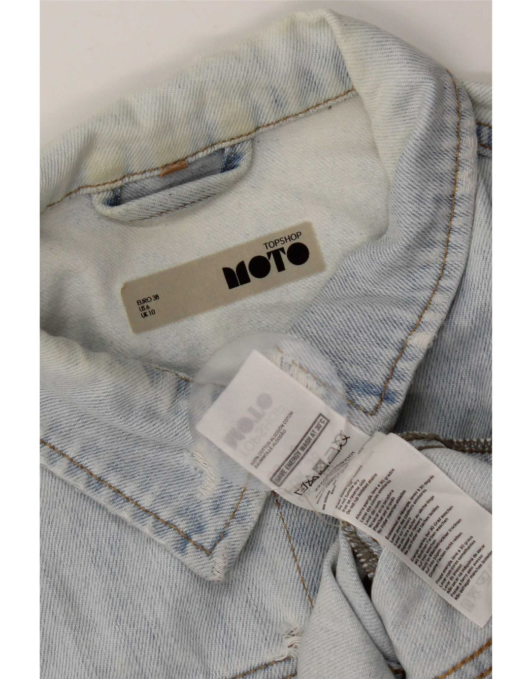 Damska kurtka dżinsowa Topshop UK 10, mała, niebieska, bawełniana