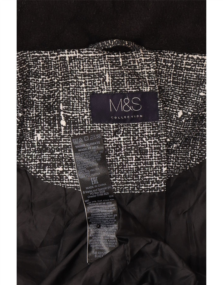 Marks & Spencer Damska pikowana kurtka UK 20 2XL Czarny, nakrapiany poliester