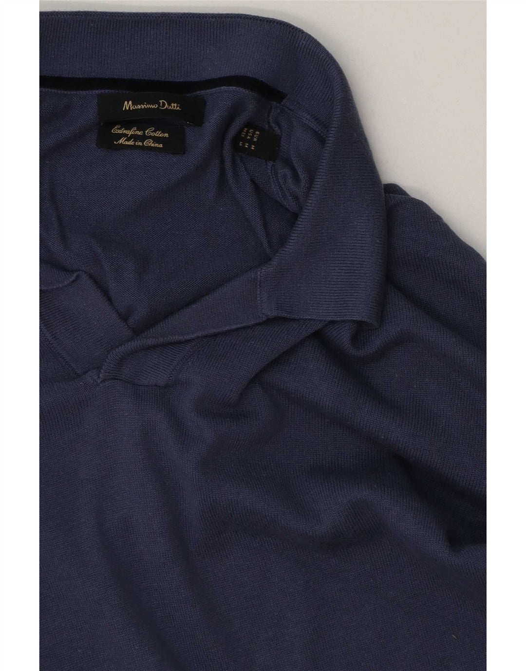 Męski sweter polo Massimo Dutti w kolorze średniego granatu