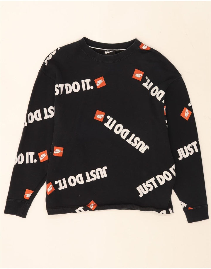 Męska bluza z kapturem i grafiką Nike, mała, czarna, bawełniana