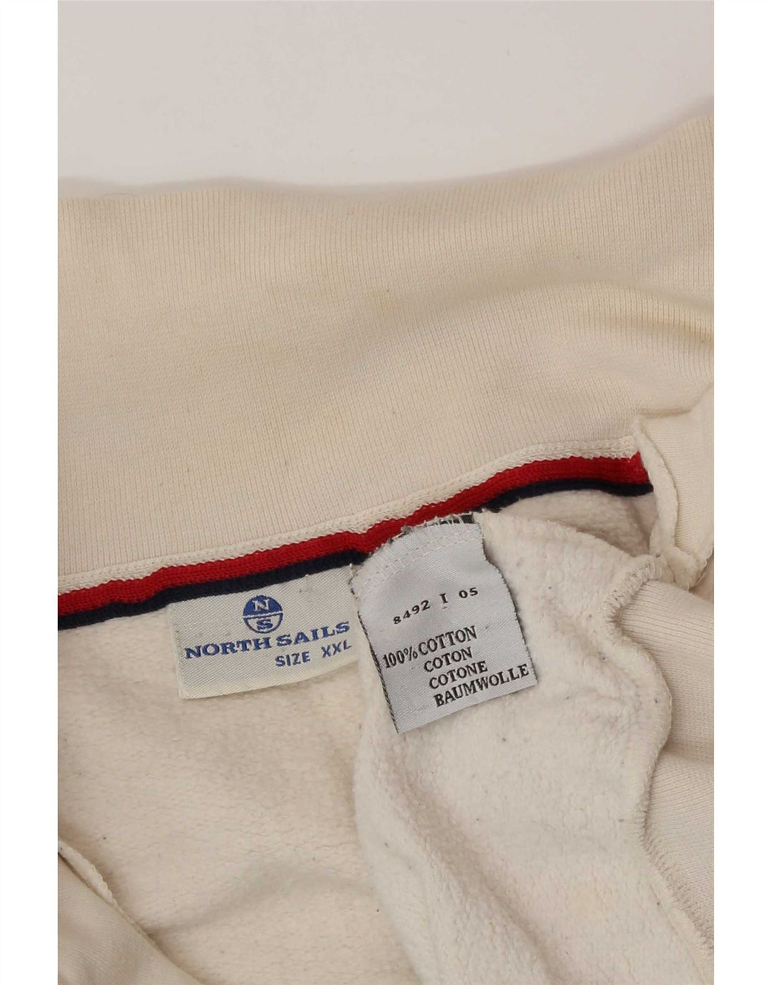 Męska kurtka dresowa North Sails z grafiką, 2XL, bawełniana w kolorze złamanej bieli