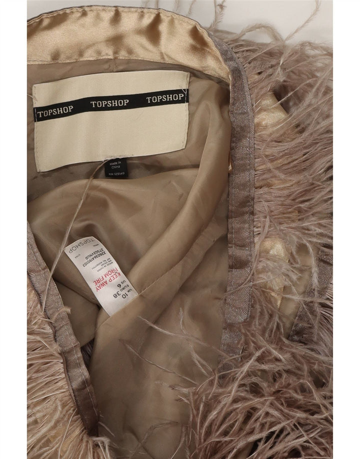 Damska spódniczka mini Topshop UK 10 Mała W30 Brązowa Poliester