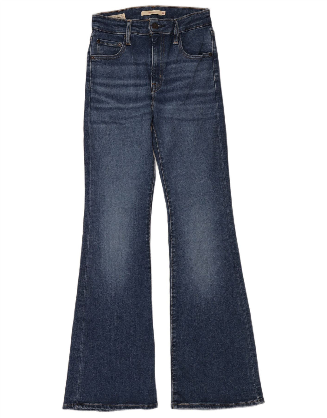 Damskie jeansy Levi's 726 z wysokim stanem W26 L30 Niebieska bawełna