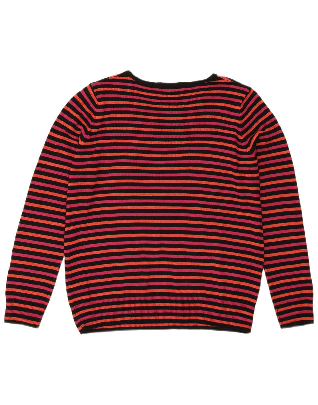 MARKS & SPENCER Damski sweter z dekoltem w łódkę UK 14, duże, różowe paski