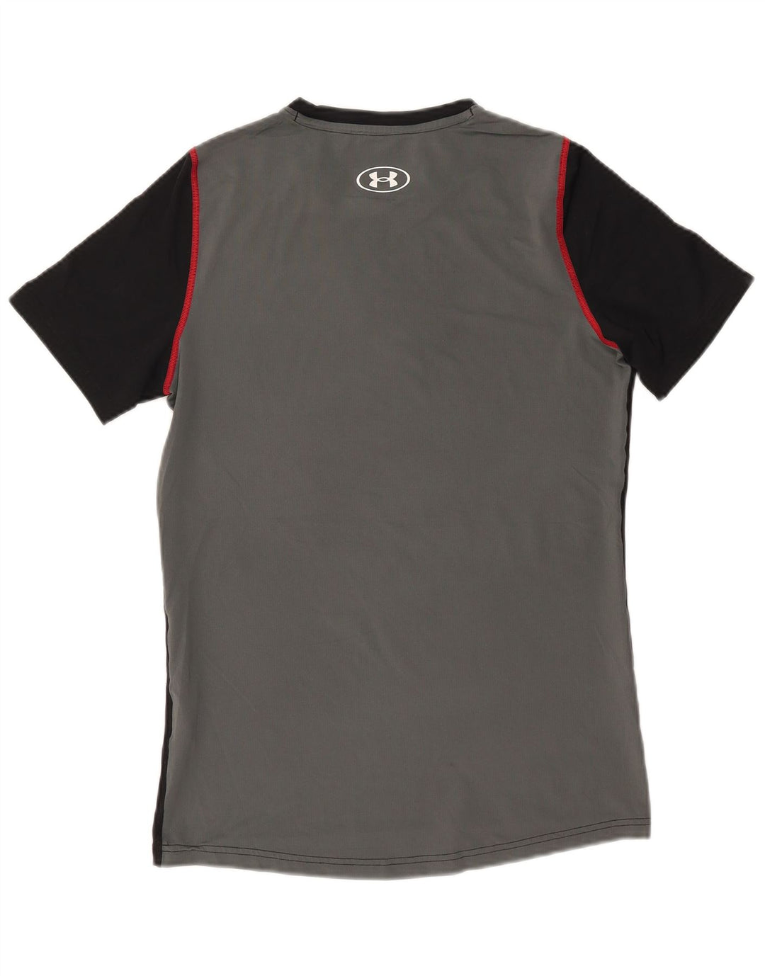 Under Armour Męski T-shirt Top, mały, czarny, z blokami kolorów, poliester
