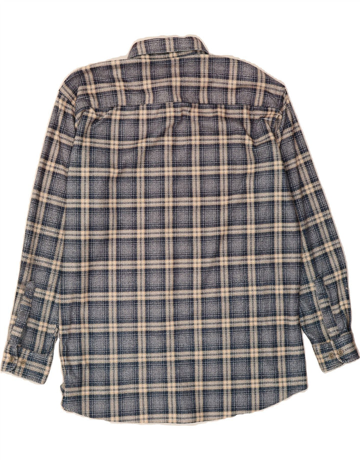 ANGELO LITRICO Mens Flannel Shirt Size 43/44 XL Blue Check Polyester Vintage Angelo Litrico and Second-Hand Angelo Litrico from Messina Hembry 