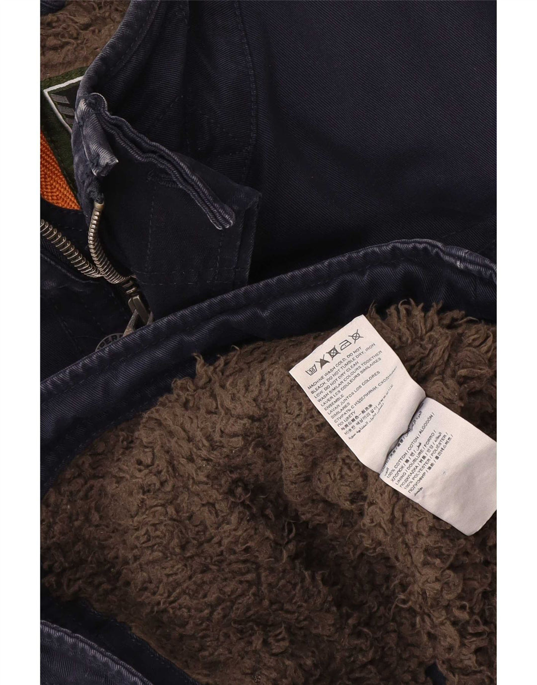 Kurtka męska Superdry Sherpa Utility UK 38, średnia, granatowa, bawełniana