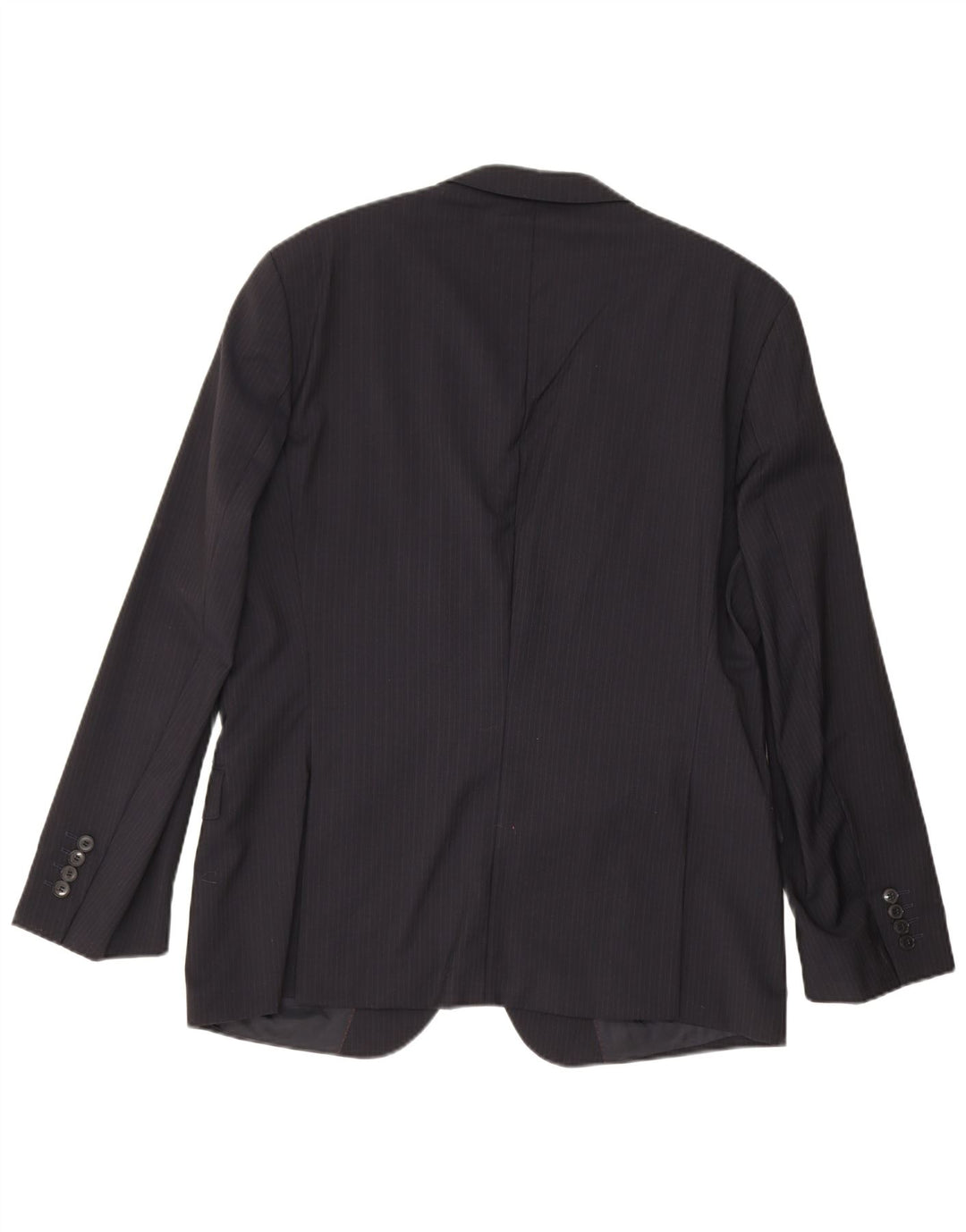 Męska marynarka zapinana na 2 guziki Hugo Boss UK 54 2XL Granatowa w prążki