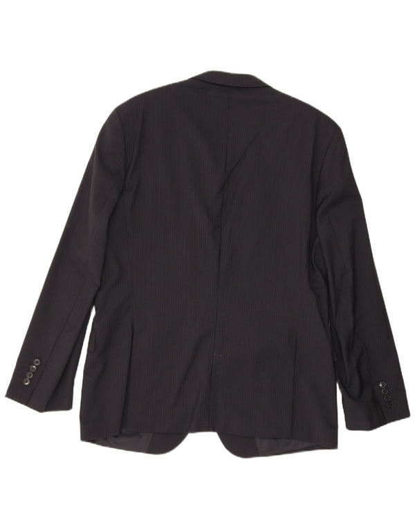 Męska marynarka zapinana na 2 guziki Hugo Boss UK 54 2XL Granatowa w prążki