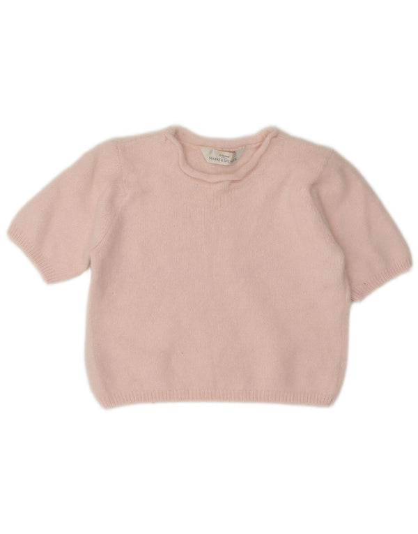 Marks & Spencer Damski sweter z krótkim rękawem i okrągłym dekoltem UK 10 Small Pi