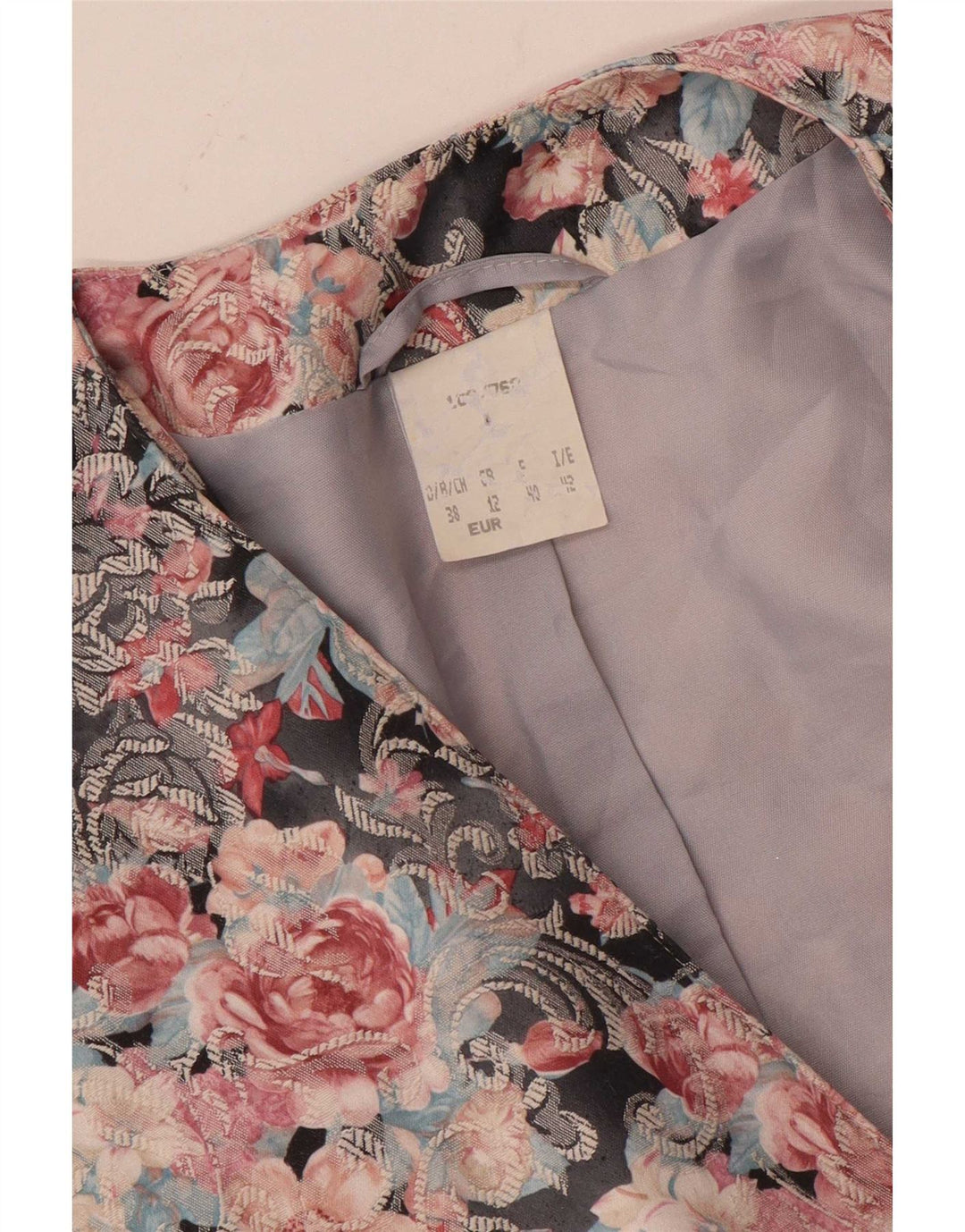 Damska marynarka w stylu vintage, krótka, UK 12, średnia, wielobarwna w kwiaty