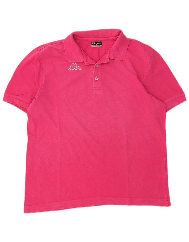 Męska koszulka polo Kappa, duża, różowa