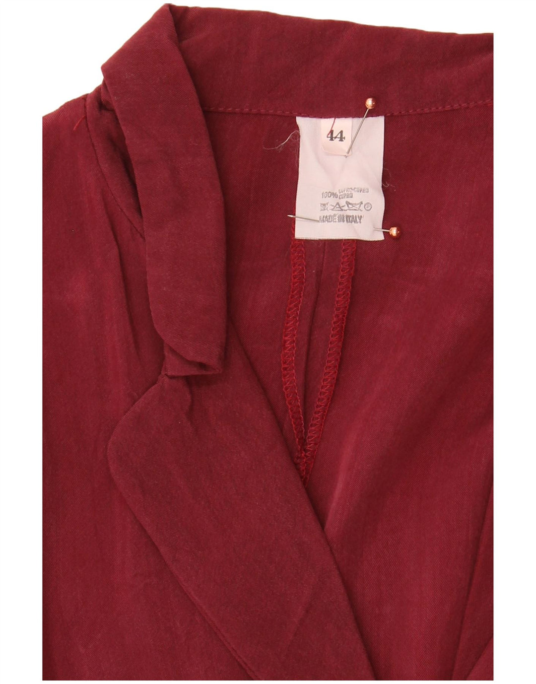VINTAGE Womens Long Sleeve Maxi Dress IT 44 Medium Burgundy Cupro