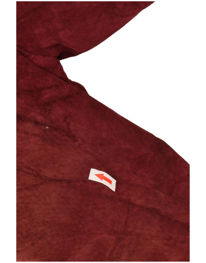 Damska kurtka zamszowa VINTAGE Sherpa UK 14, średnia, bordowa skóra