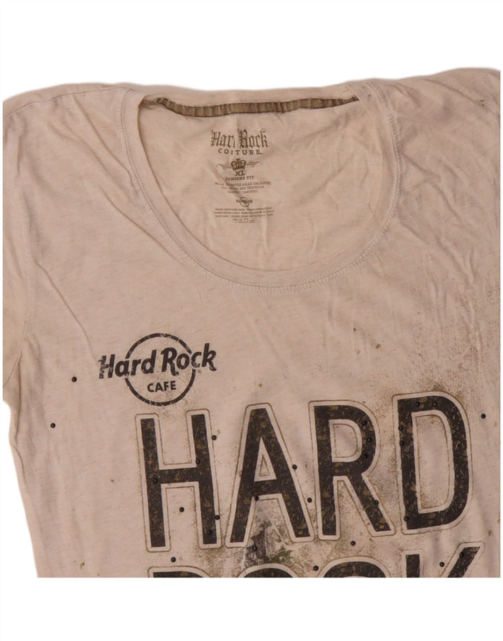 HARD ROCK CAFE Dziewczęca koszulka z grafiką London 15-16 lat XL Off White