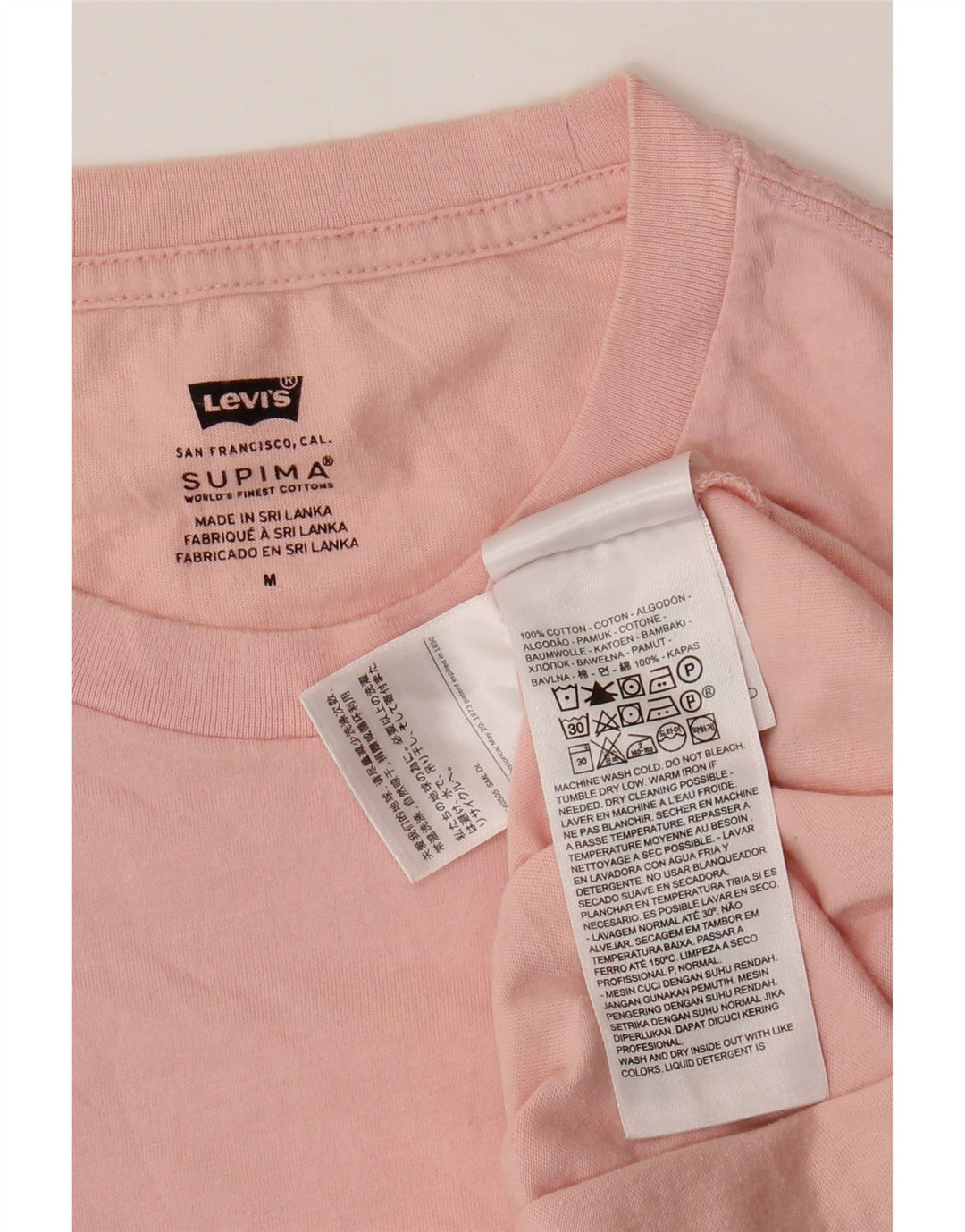 Męski T-shirt LEVI'S Top Średni Różowy Bawełniany