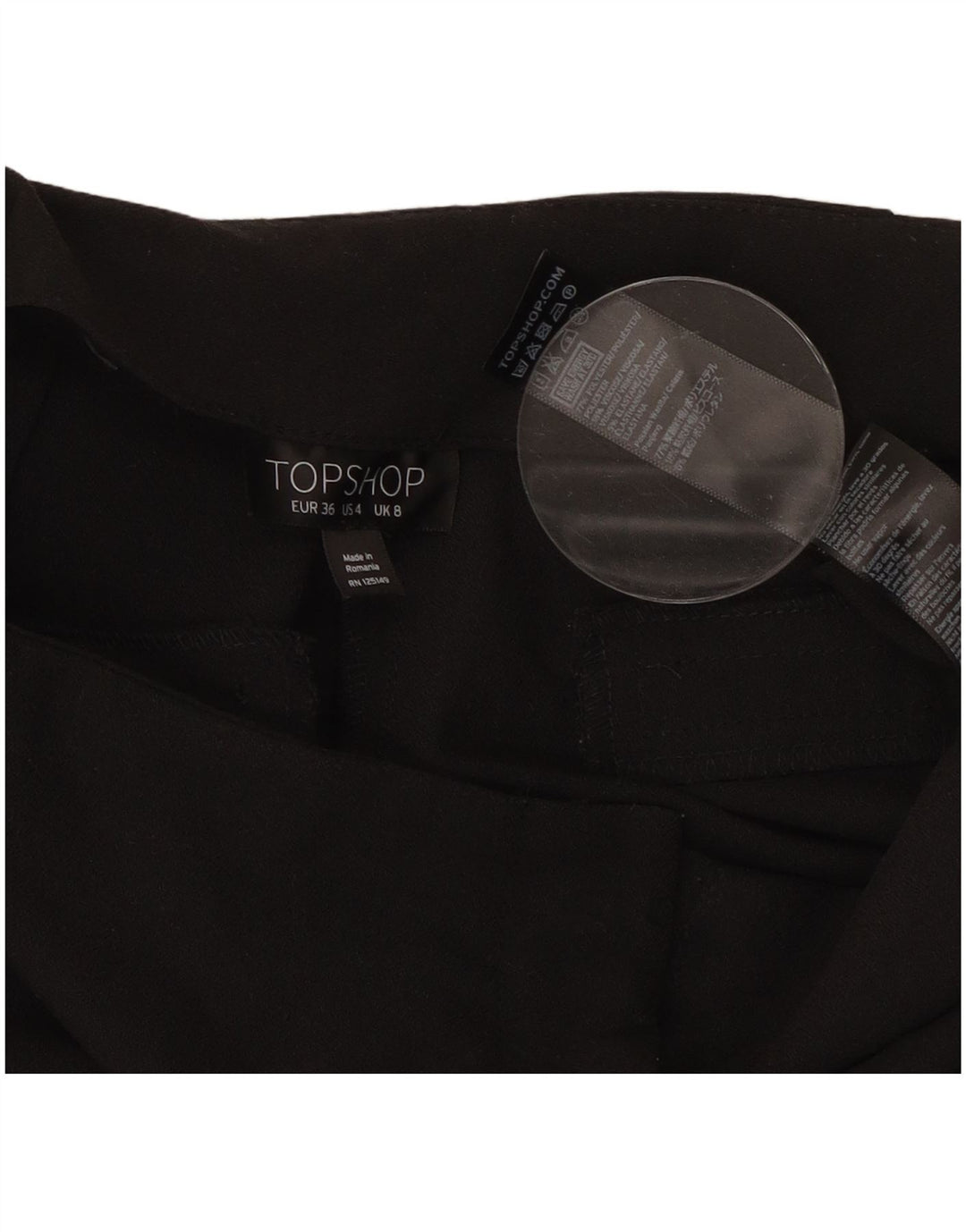 Damskie spodnie Capri Topshop UK 8 Small W27 L22 Czarny poliester