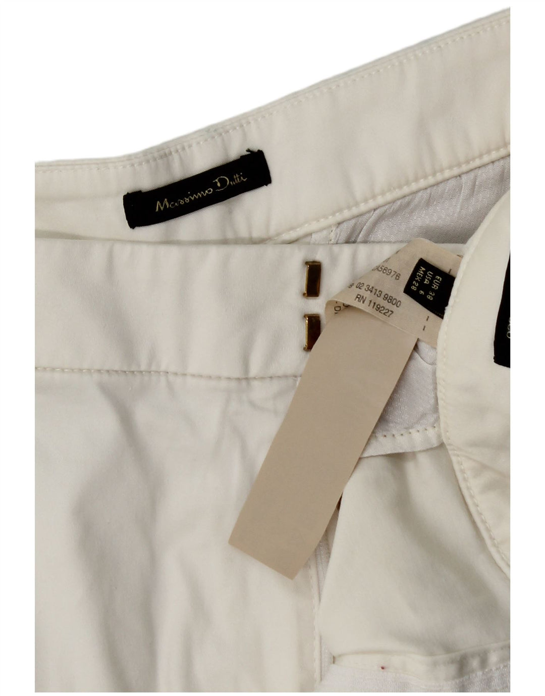 Damskie spodenki Chino Massimo Dutti EU 38 Small W28 Biała bawełna