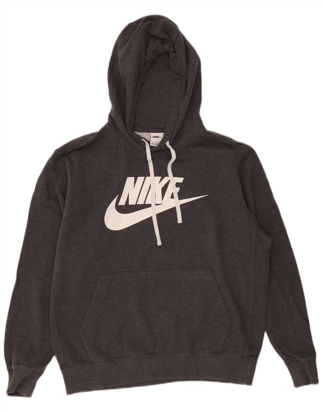 Męski sweter z kapturem Nike z grafiką, duży, szary, bawełniany