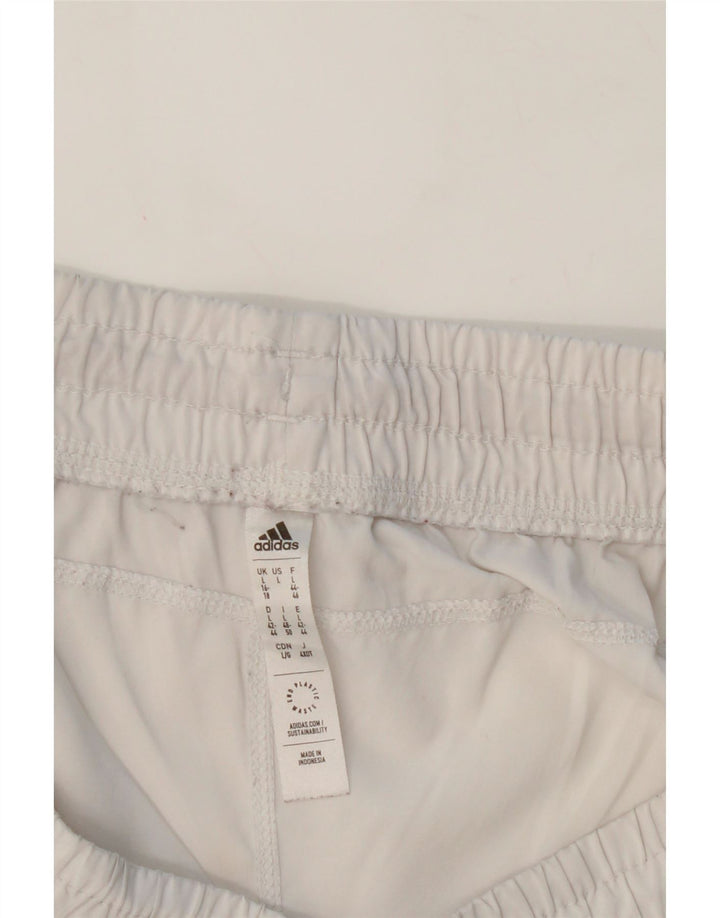 ADIDAS Womens Sport Shorts UK 16/18 Large White Polyester Vintage Adidas and Second-Hand Adidas from Messina Hembry 