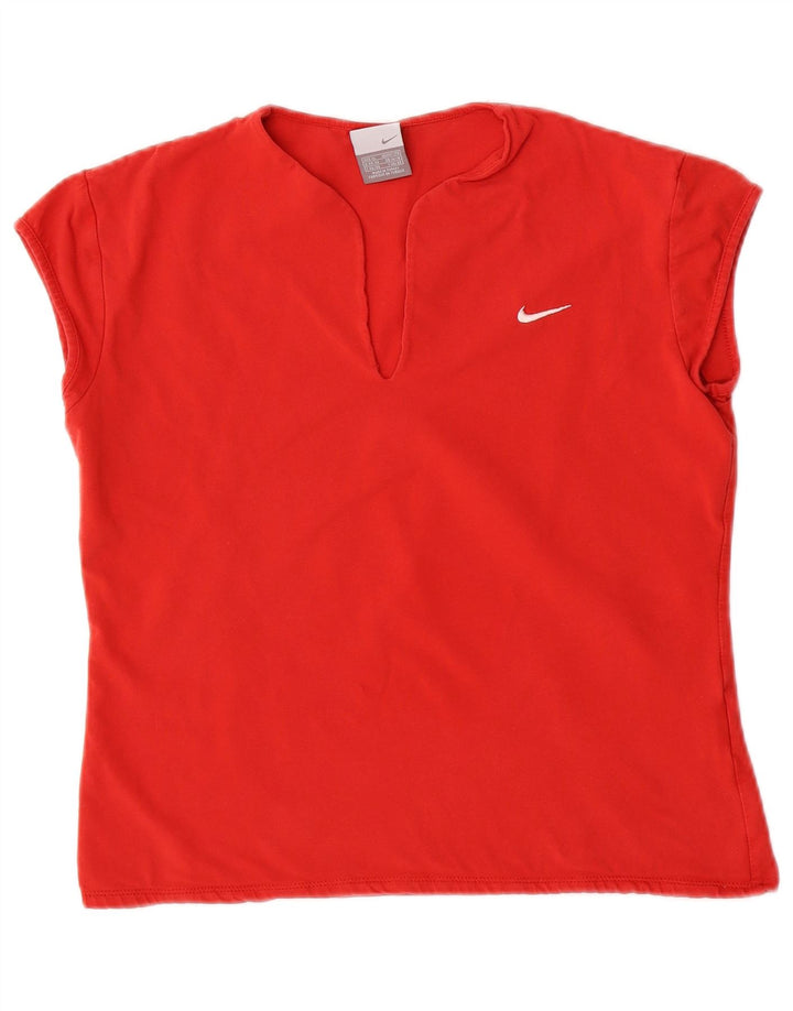 Damski krótki t-shirt NIKE, UK 16/18 XL, czerwony, bawełniany