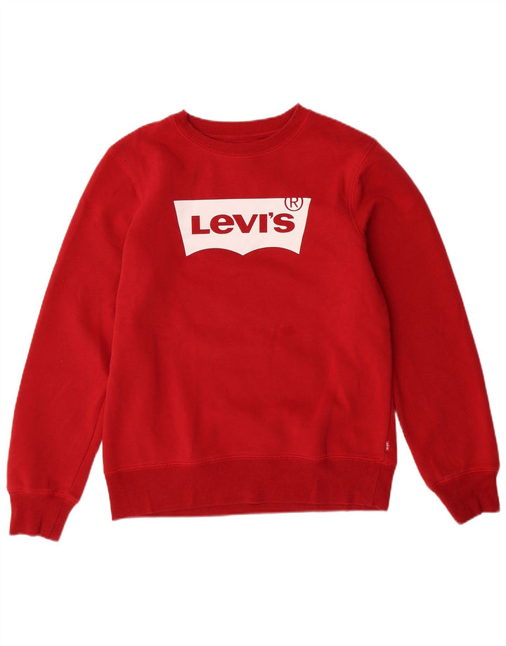 Bluza chłopięca LEVI'S z grafiką, 13-14 lat, czerwona, bawełniana