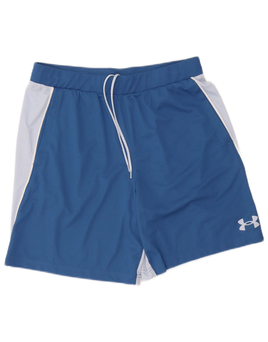 Męskie spodenki sportowe Under Armour, duże, niebieskie, poliestrowe bloki kolorów
